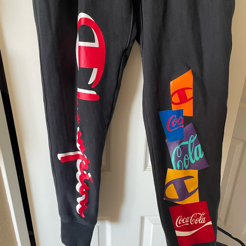 Champion x Coca-Cola Men’s Black Graphic Joggers - Picture 3 of 5